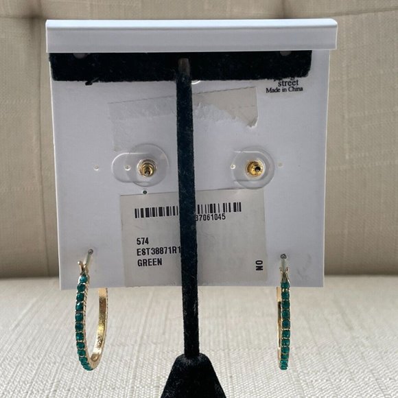 Spring Street the Collection Women Earrings GreenGold Tone Fashion Jewelry New - Picture 6 of 9